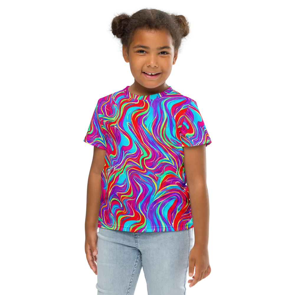 Rainbow Turbulence on Kids Crew Neck T-Shirt — Front