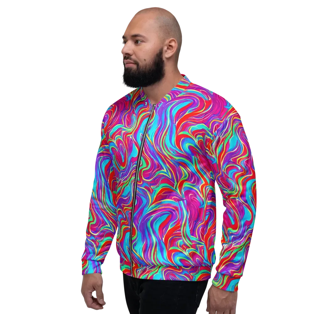 Rainbow Turbulence on Bomber Jacket — Left