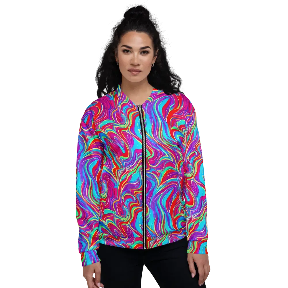 Rainbow Turbulence on Bomber Jacket — Front