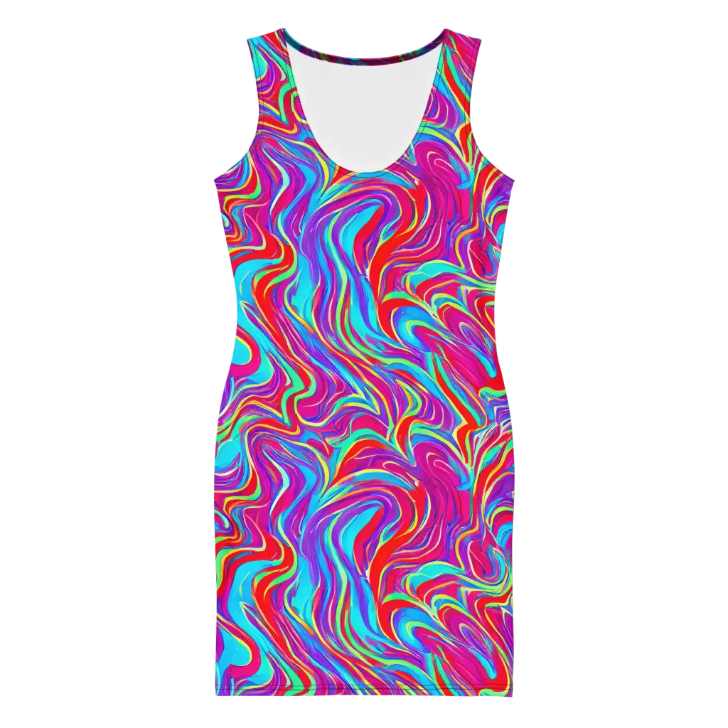 Rainbow Turbulence on Bodycon Dress — Front