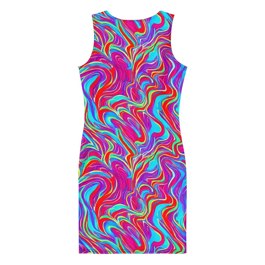Rainbow Turbulence on Bodycon Dress — Back