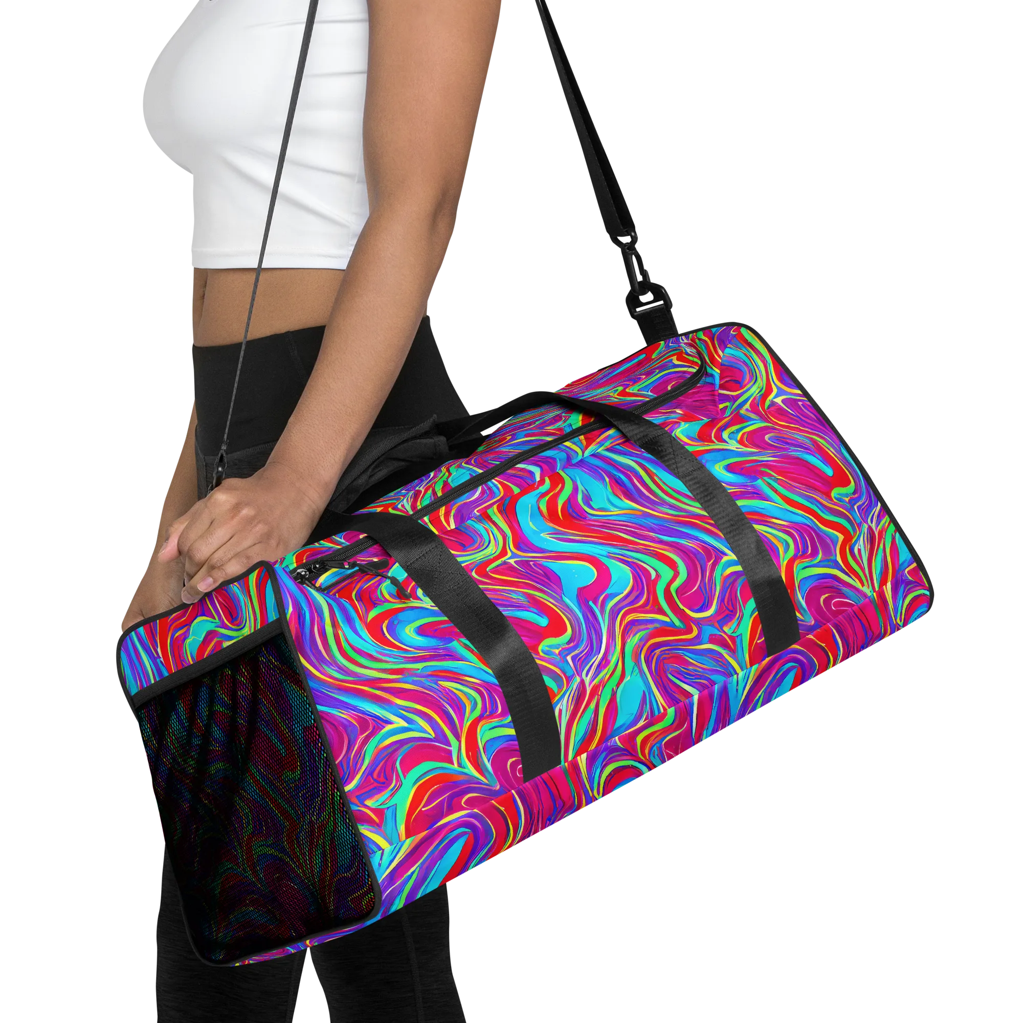 Rainbow Turbulence on Duffle Bag — Front
