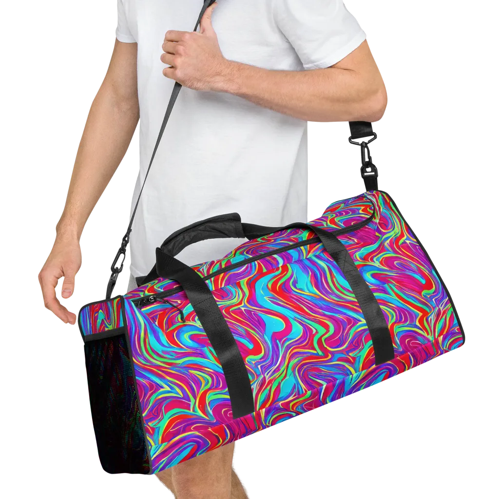 Rainbow Turbulence on Duffle Bag — Right Front