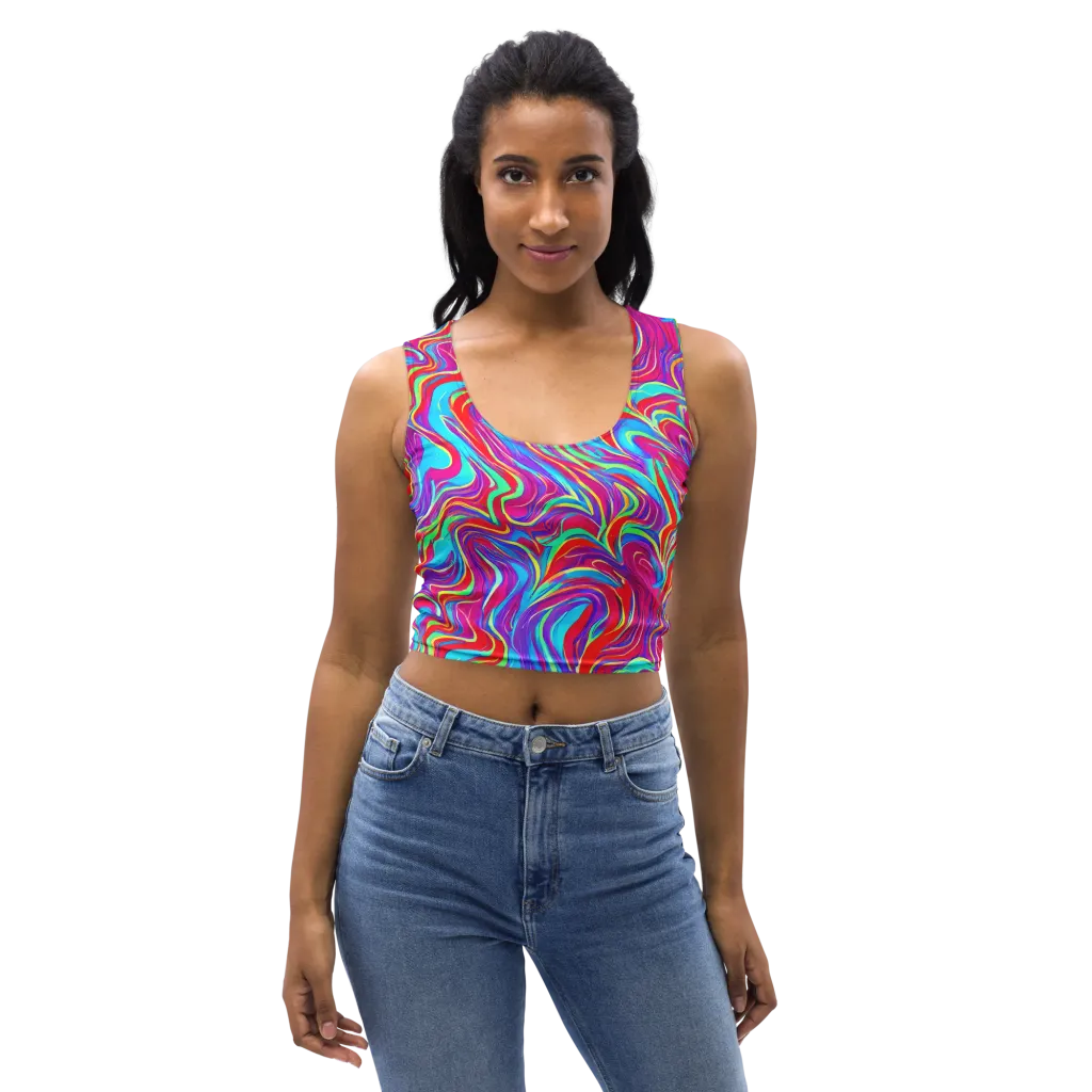 Rainbow Turbulence on Crop Top — Front