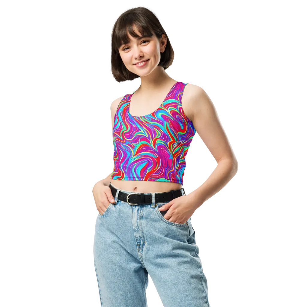 Rainbow Turbulence on Crop Top — Front