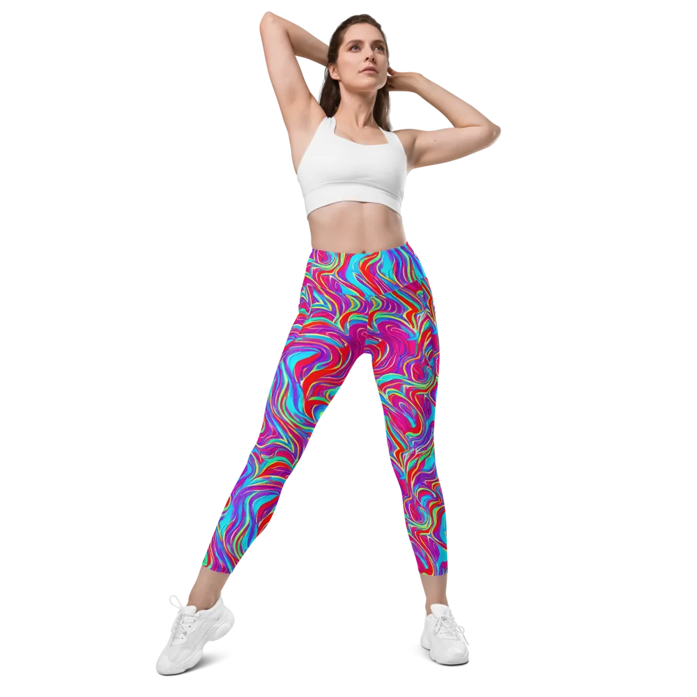 Rainbow Turbulence on Leggings with Pockets — Front