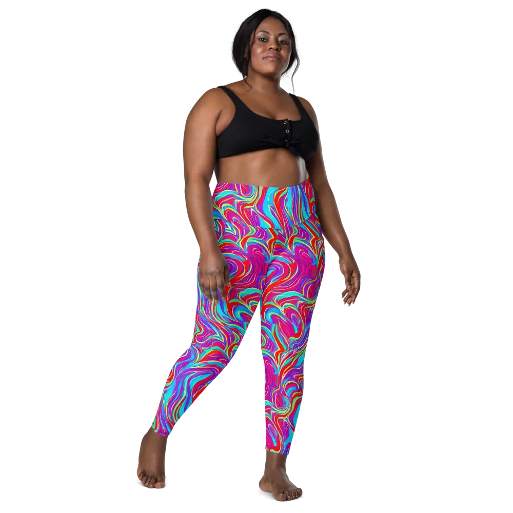 Rainbow Turbulence on Leggings with Pockets — Front