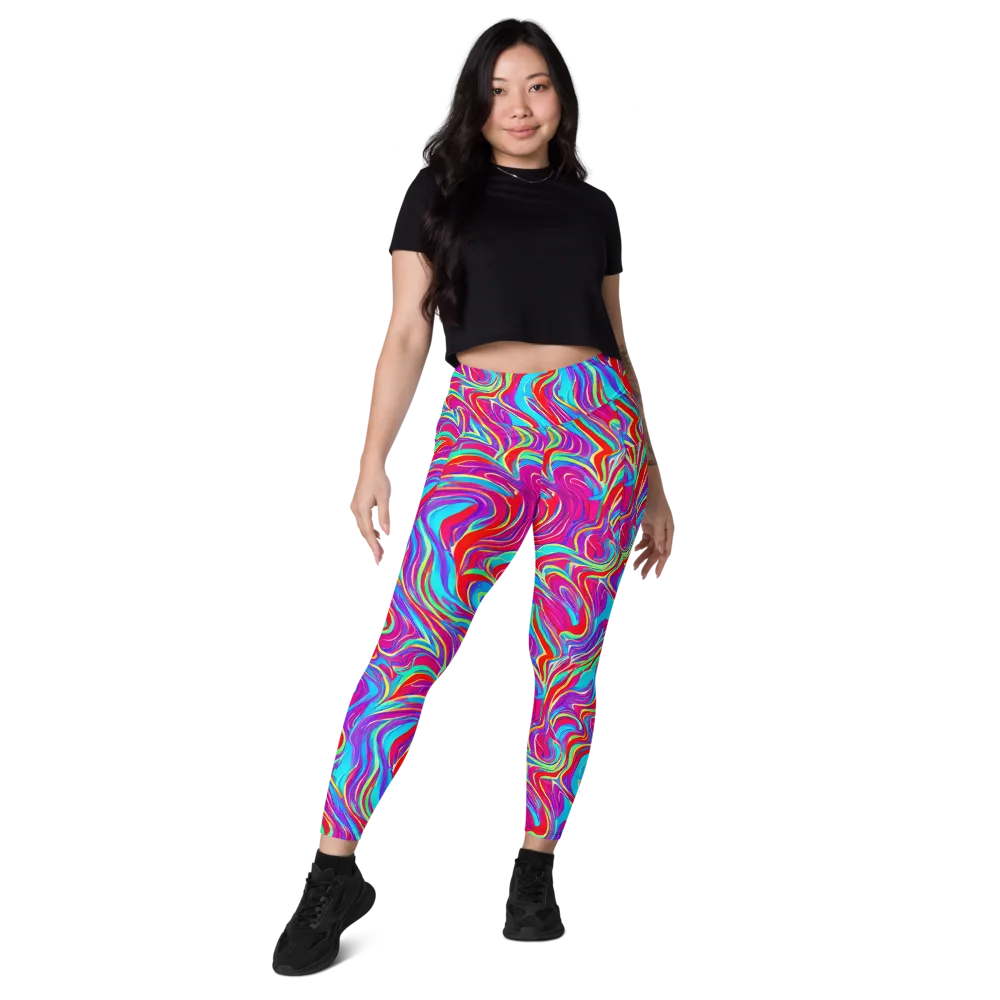 Rainbow Turbulence on Leggings with Pockets — Front