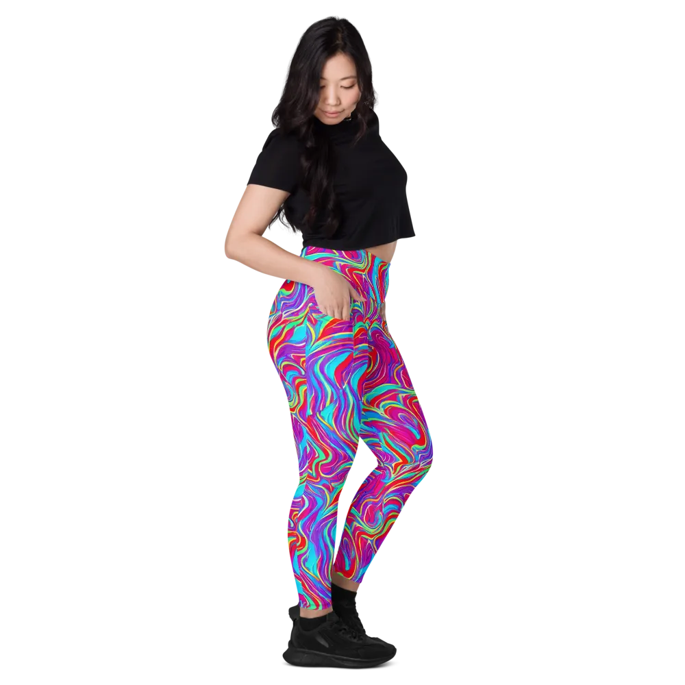 Rainbow Turbulence on Leggings with Pockets — Right