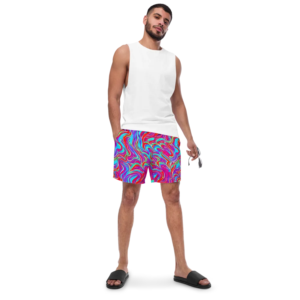 Rainbow Turbulence on Swim Trunks — Front