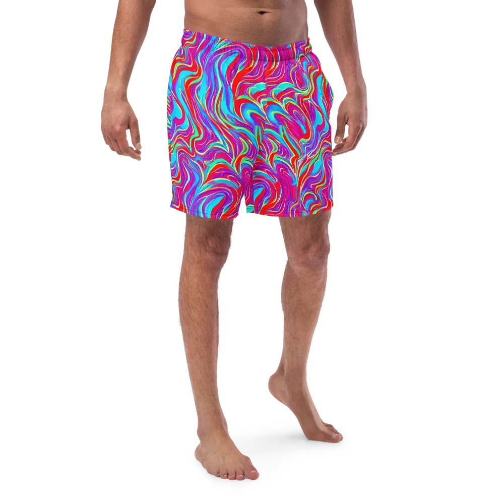 Rainbow Turbulence on Swim Trunks — Front