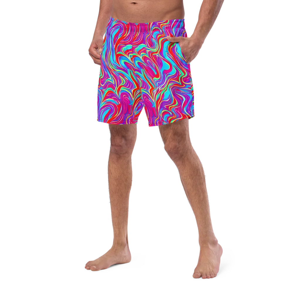 Rainbow Turbulence on Swim Trunks — Left Front