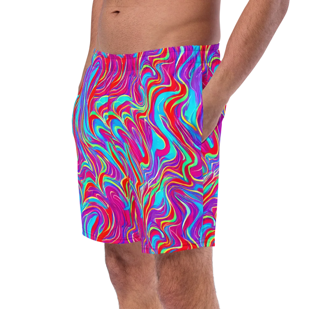 Rainbow Turbulence on Swim Trunks — Left Front