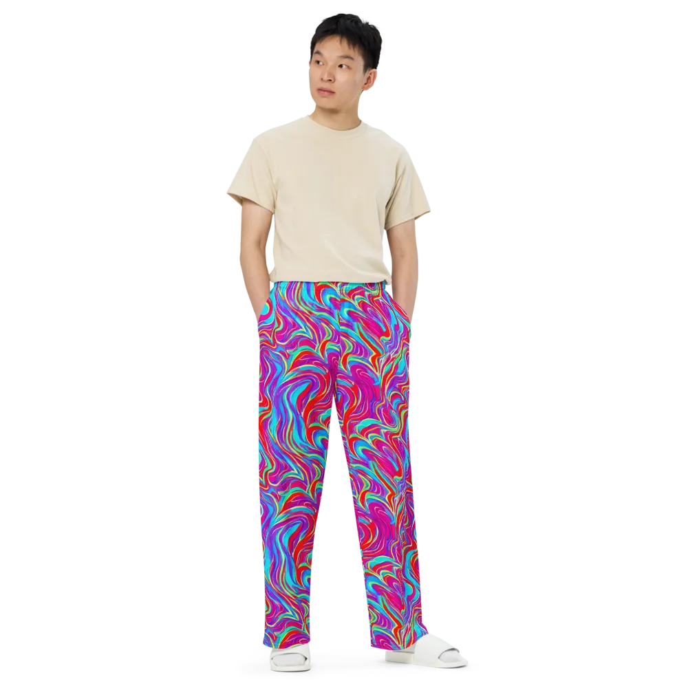 Rainbow Turbulence on Wide-Leg Pants — Front