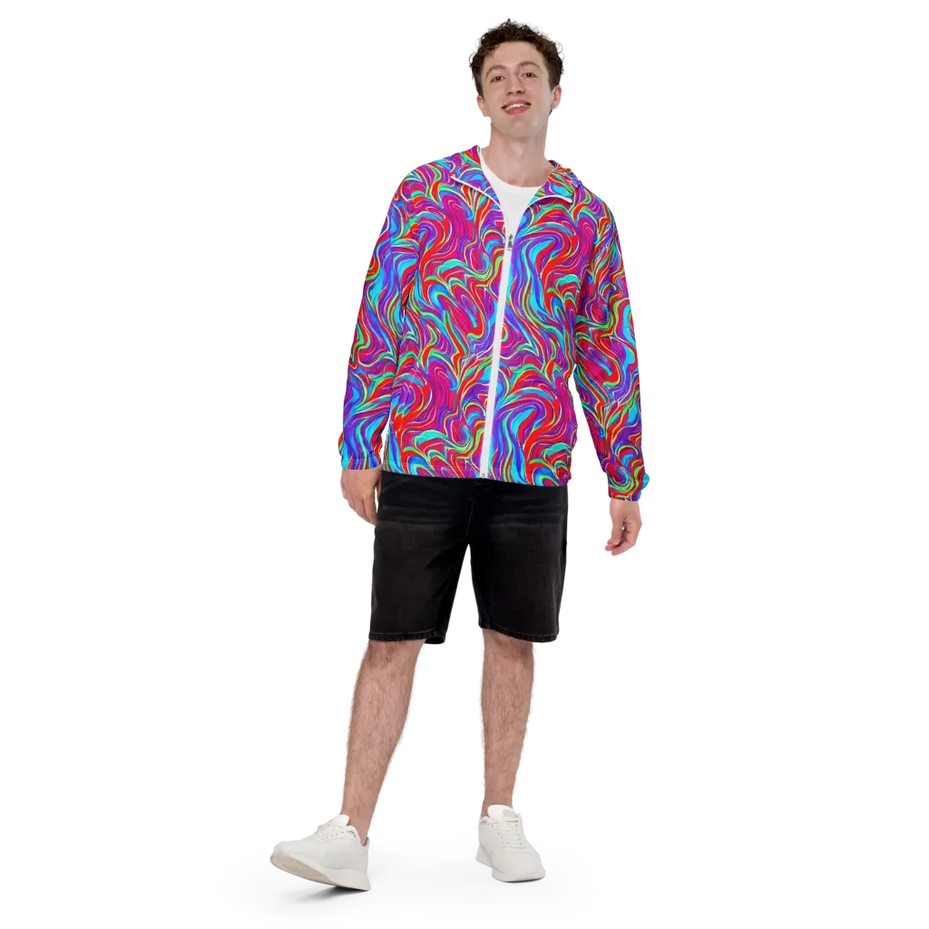 Rainbow Turbulence on Men's Windbreaker — Front