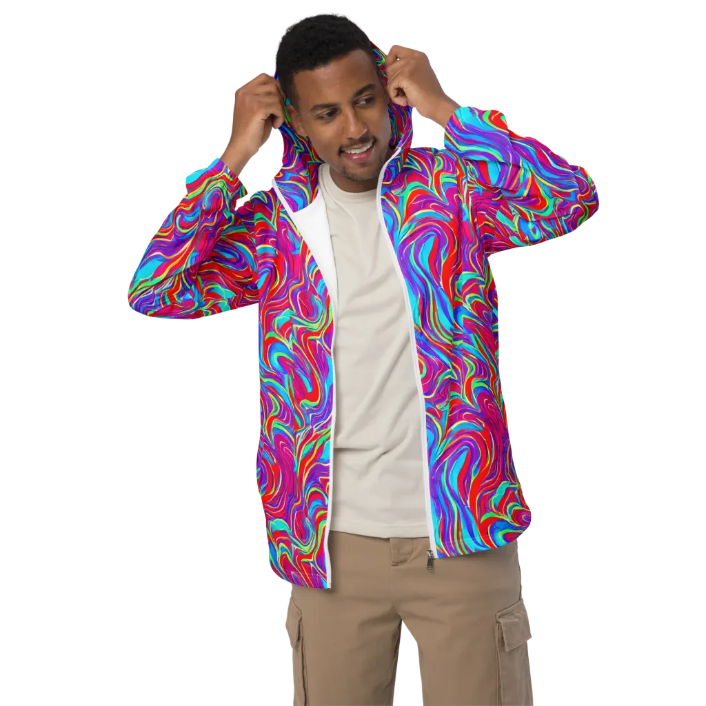 Rainbow Turbulence on Men's Windbreaker — Front