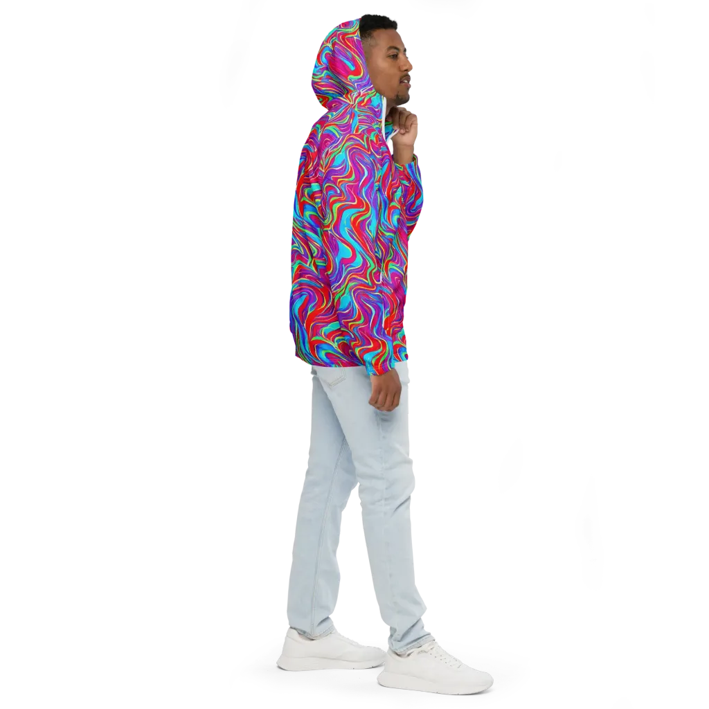Rainbow Turbulence on Men's Windbreaker — Right
