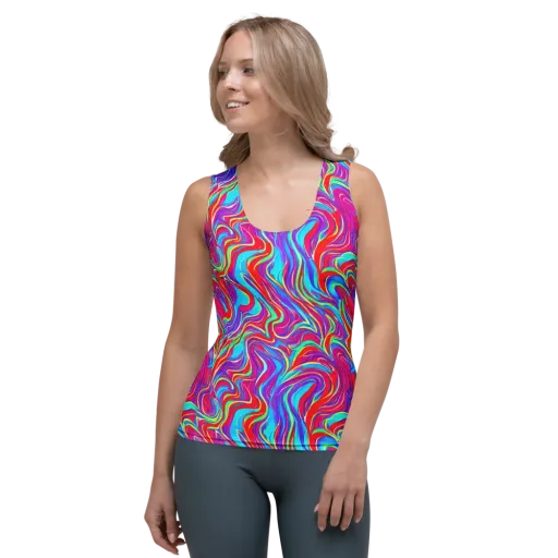 Rainbow Turbulence on a Women's Tank Top