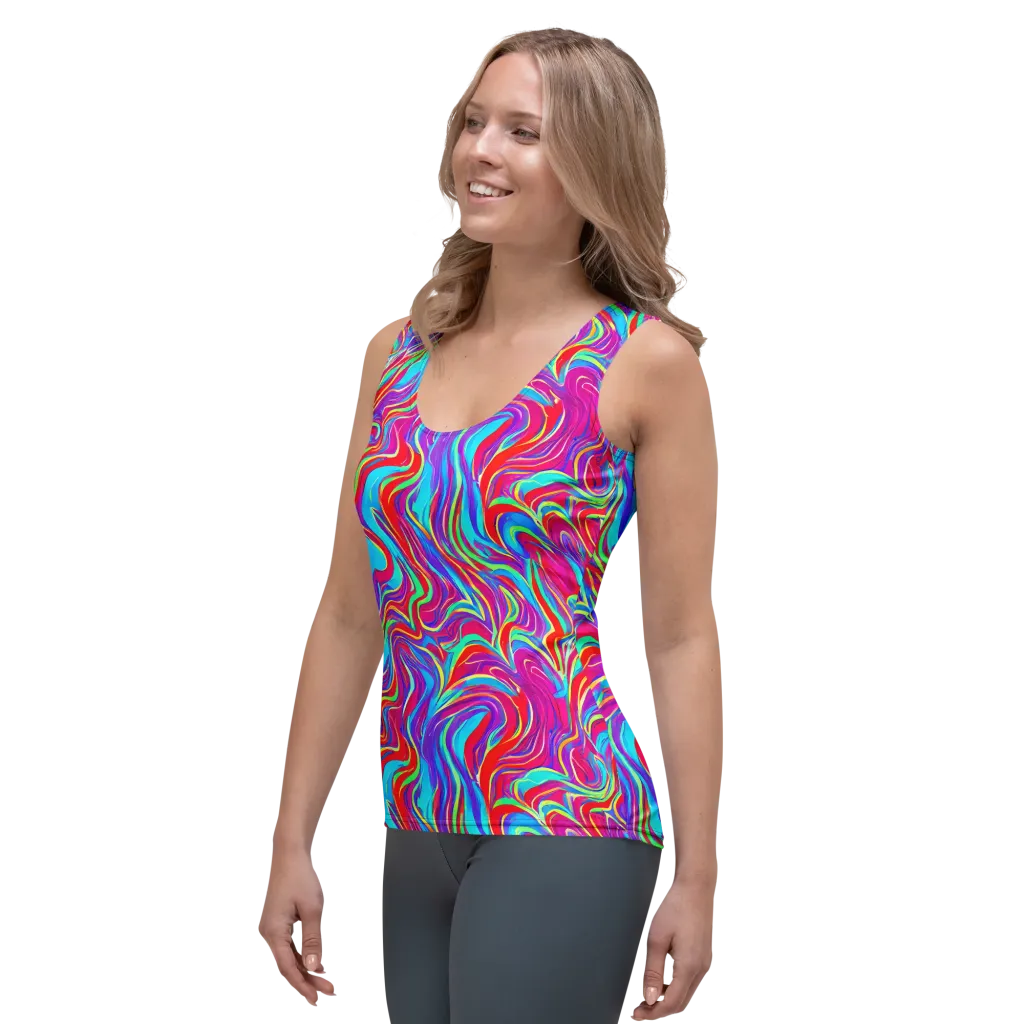 Rainbow Turbulence on Women's Tank Top — Left Front