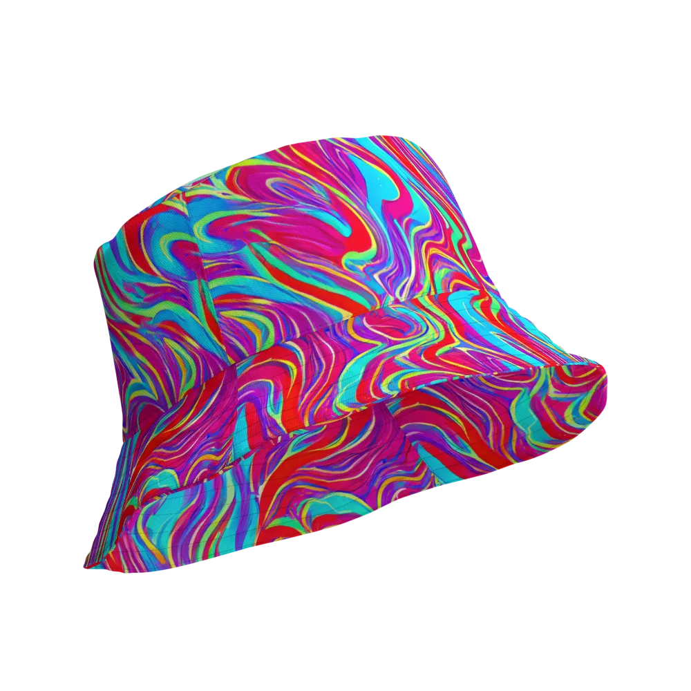 Rainbow Turbulence on Reversible Bucket Hat — Product details Outside