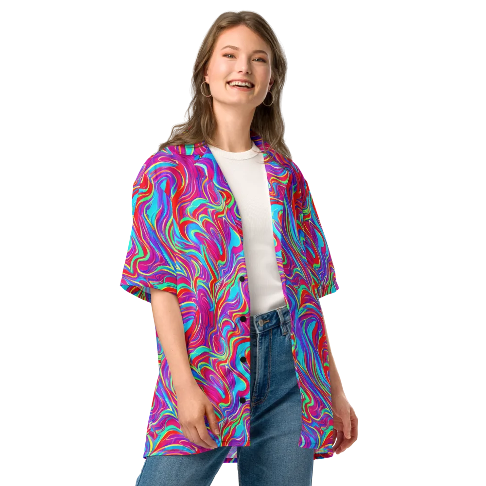 Rainbow Turbulence on Button Shirt — Front