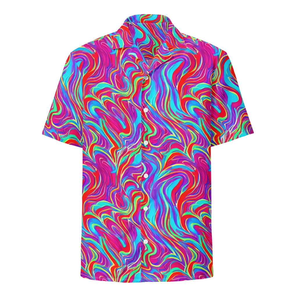 Rainbow Turbulence on Button Shirt — Front