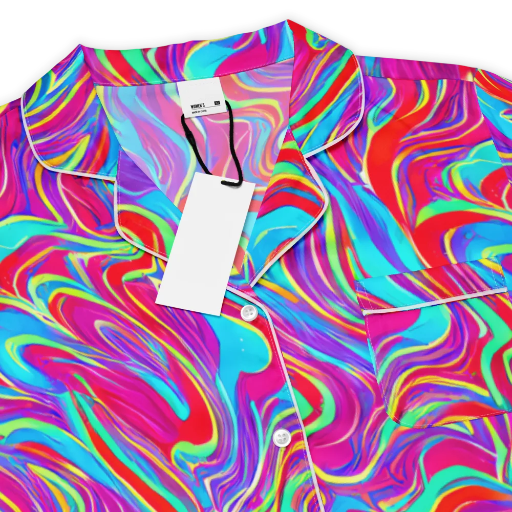 Rainbow Turbulence on Women's Short Sleeve Pajama Top — Product details