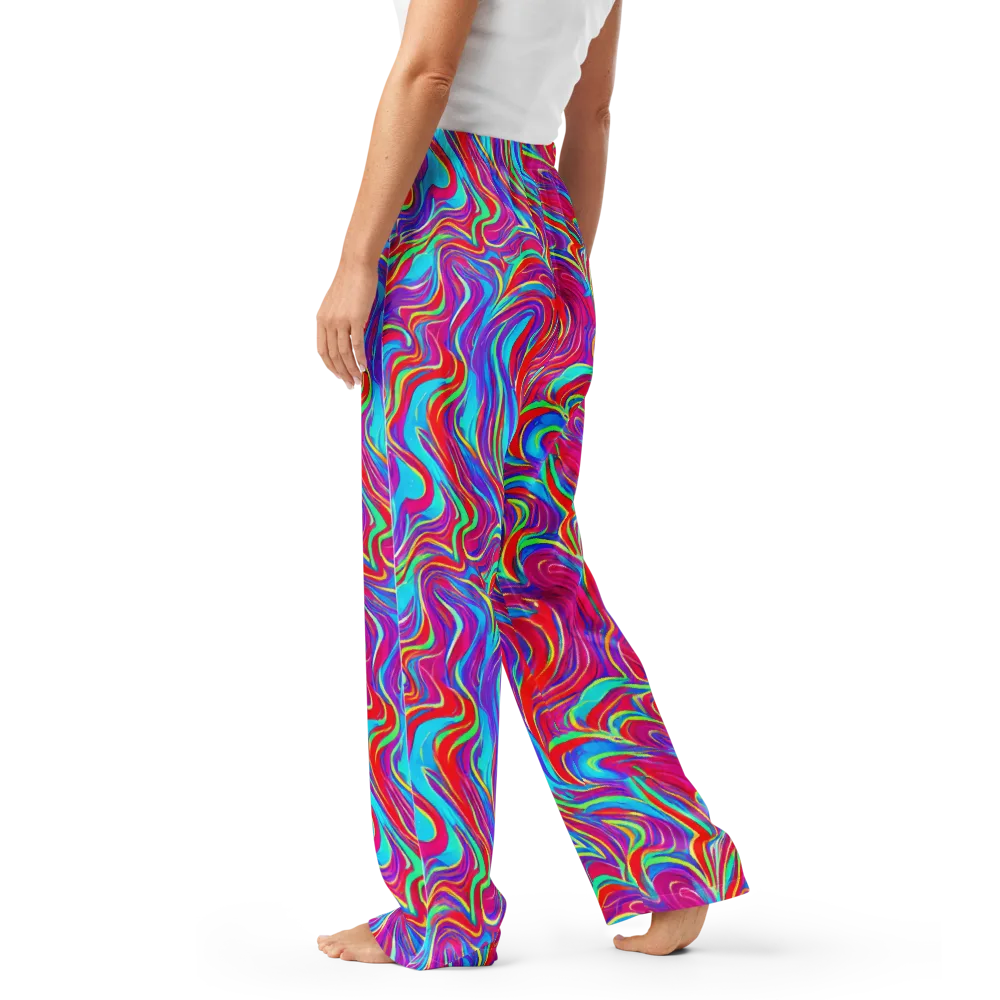 Rainbow Turbulence on Women's Pajama Pants — Left
