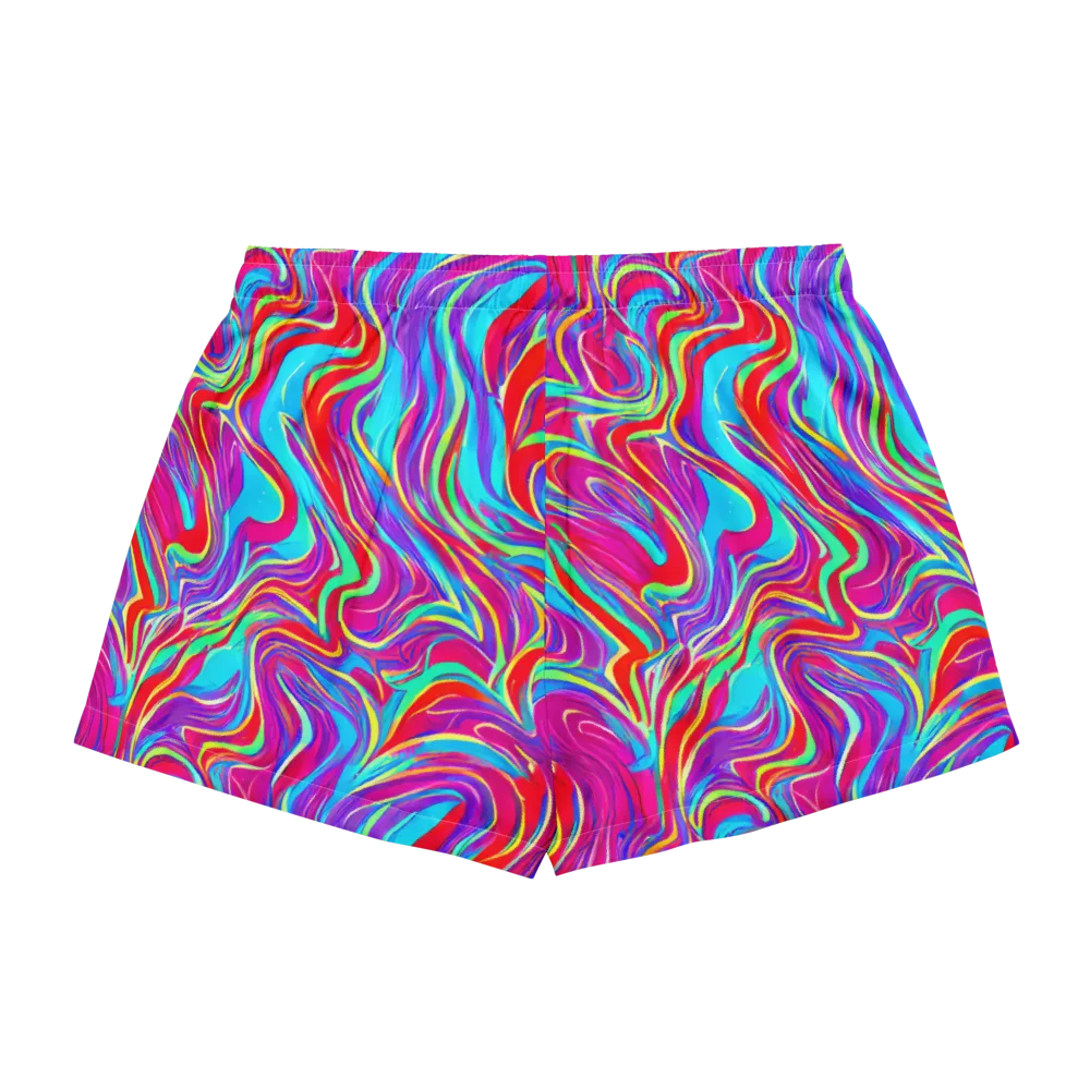 Rainbow Turbulence on Women's Pajama Shorts — Back