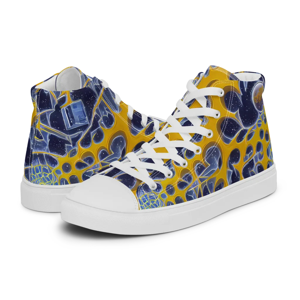 Astral Glass on Men's High Top Canvas Shoes — Left