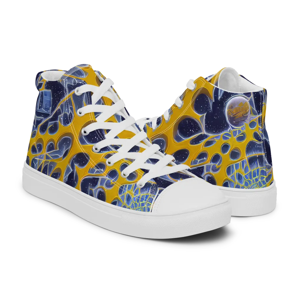 Astral Glass on Men's High Top Canvas Shoes — Right