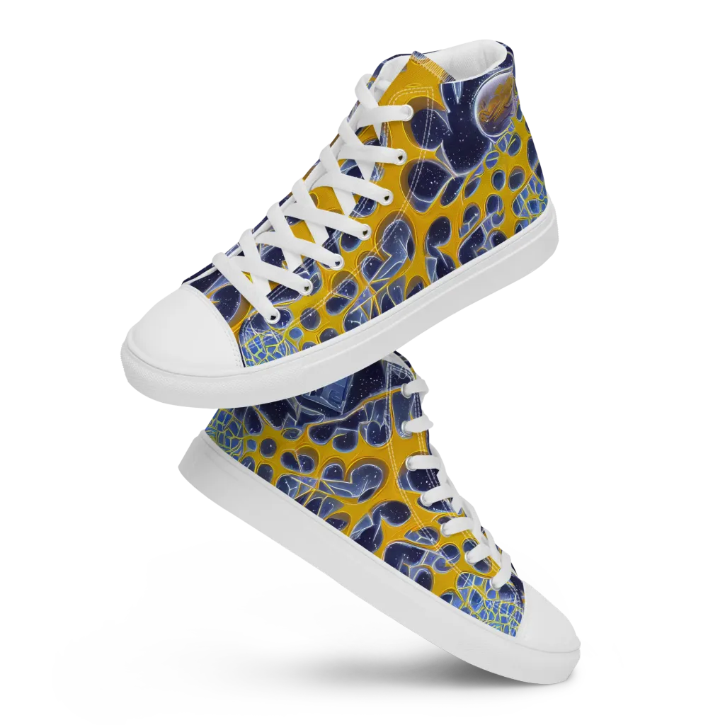 Astral Glass on Men's High Top Canvas Shoes — Front