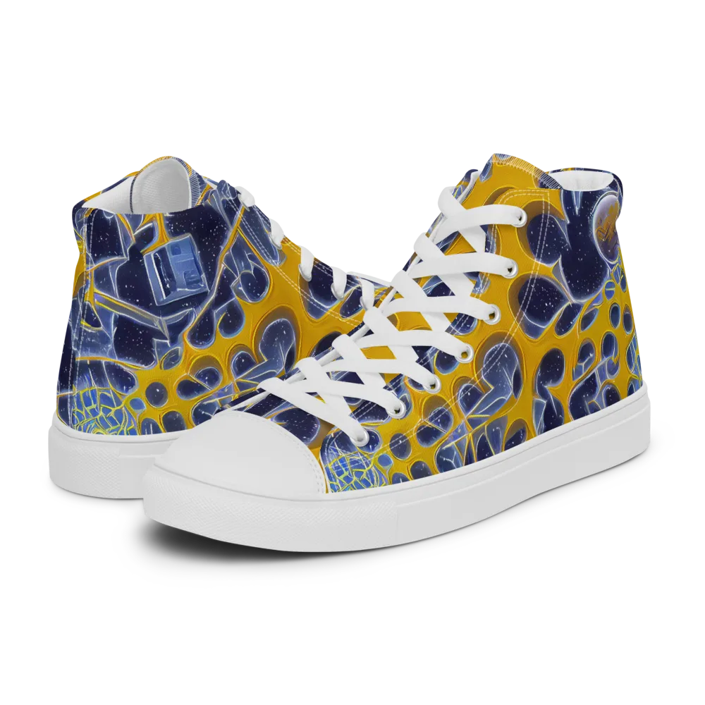 Astral Glass on Women's High Top Canvas Shoes — Left
