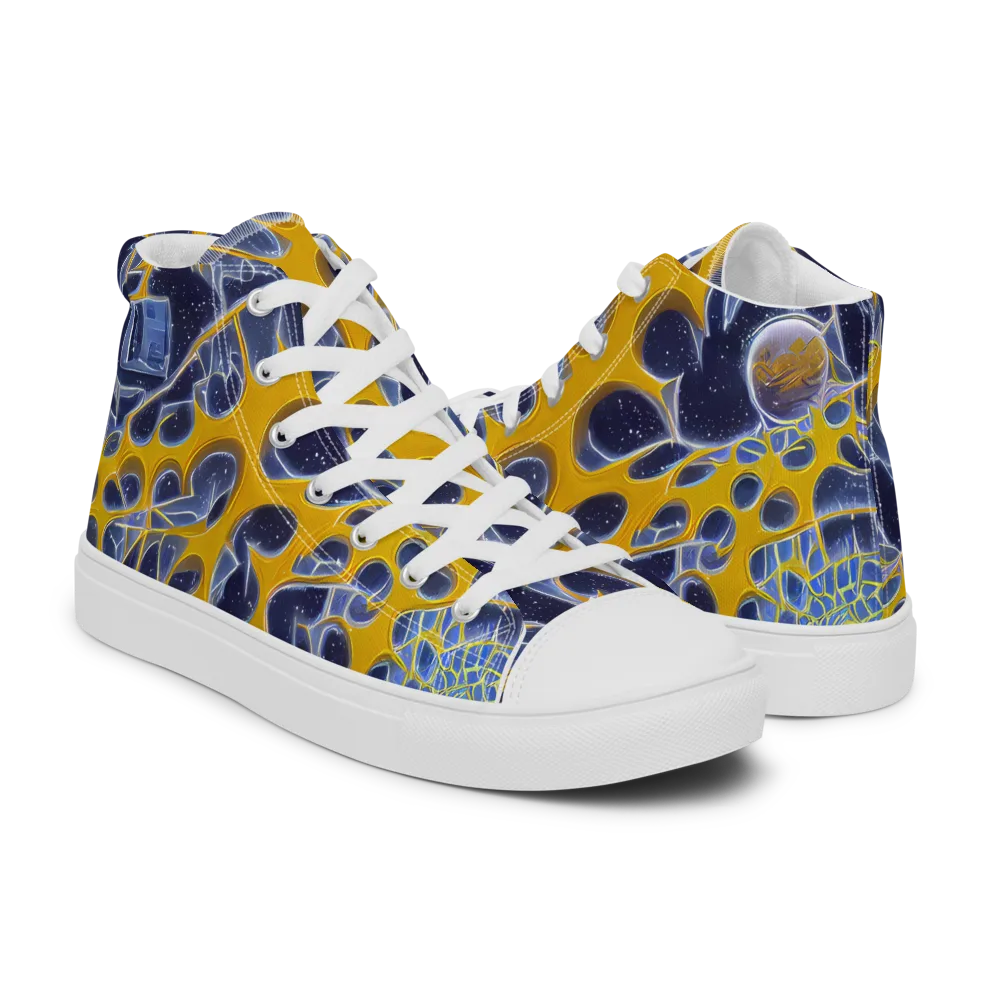 Astral Glass on Women's High Top Canvas Shoes — Right