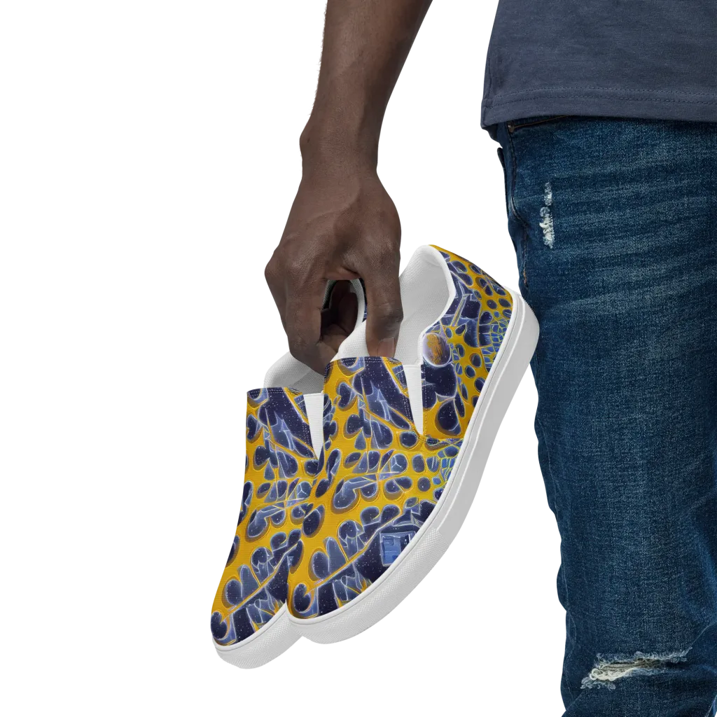 Astral Glass on Men's Slip-On Canvas Shoes — Left Front