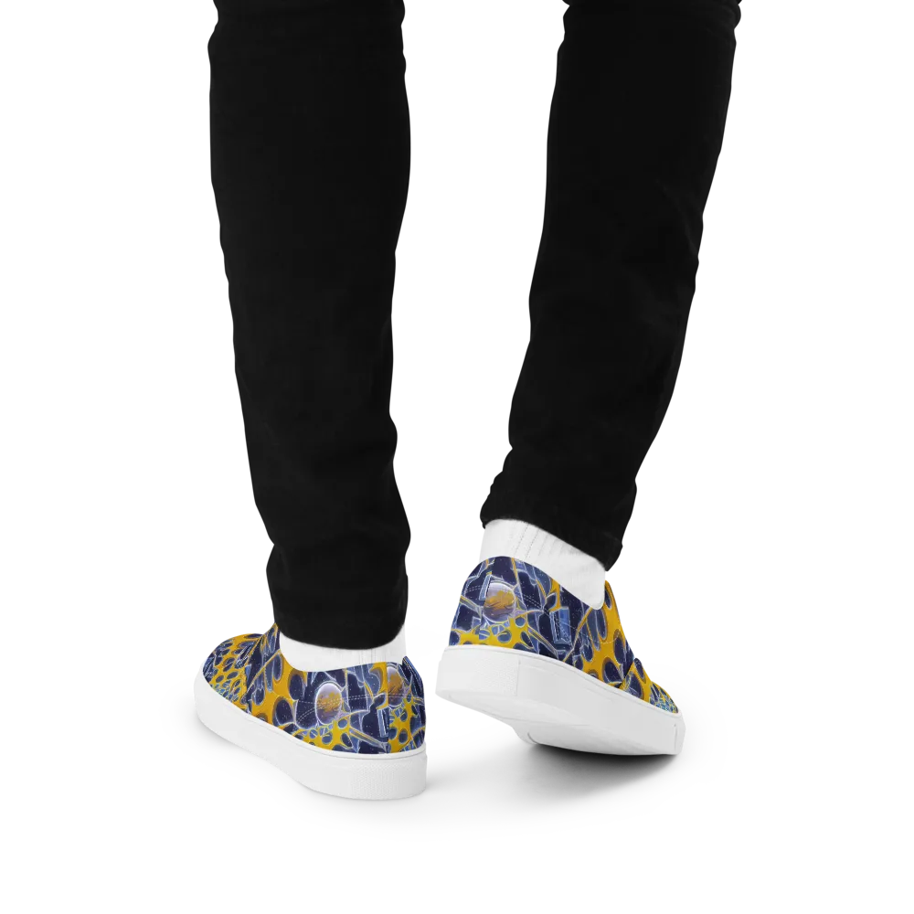 Astral Glass on Men's Lace-Up Canvas Shoes — Back