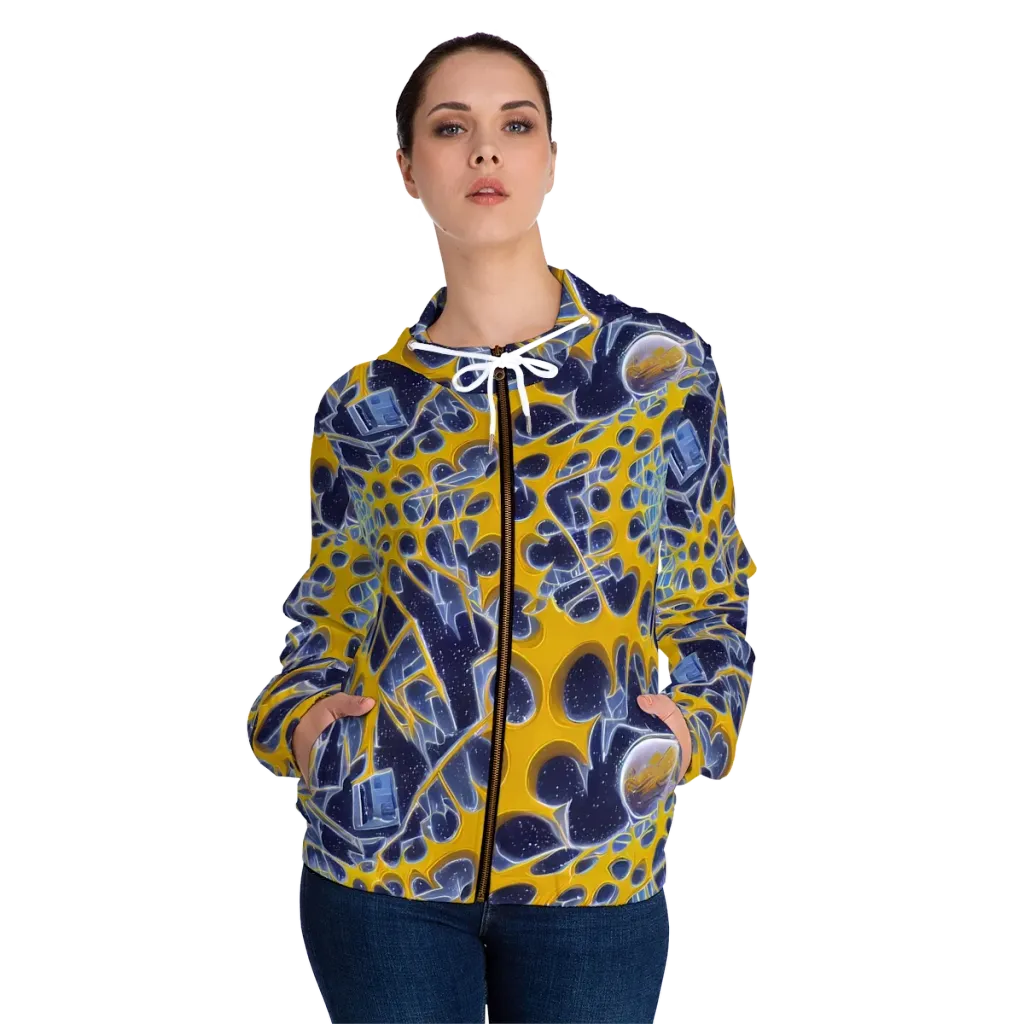Astral Glass on Women's Full-Zip Hoodie — Front On Person