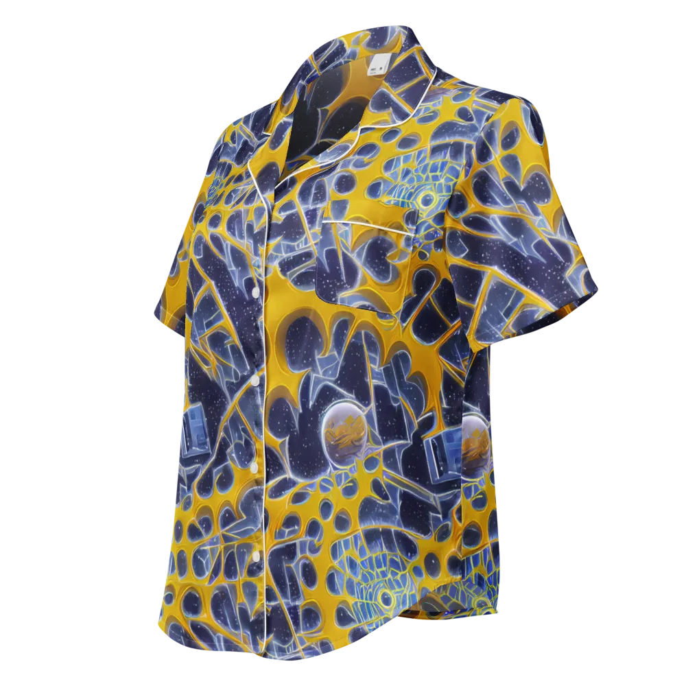 Astral Glass on Women's Short Sleeve Pajama Top — Left Front