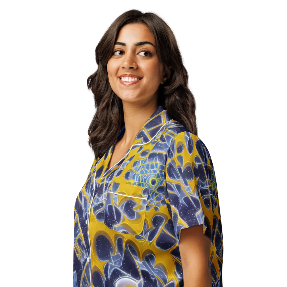 Astral Glass on Women's Short Sleeve Pajama Top — Left Front