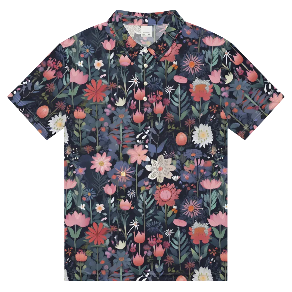 Twilight Bloom on Men's Slim Fit Polo Shirt — Front