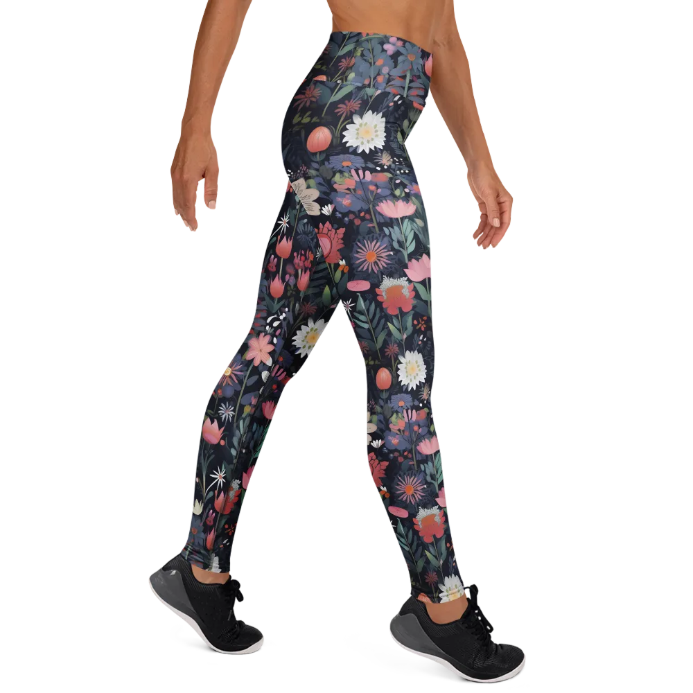 Twilight Bloom on Yoga Leggings — Right