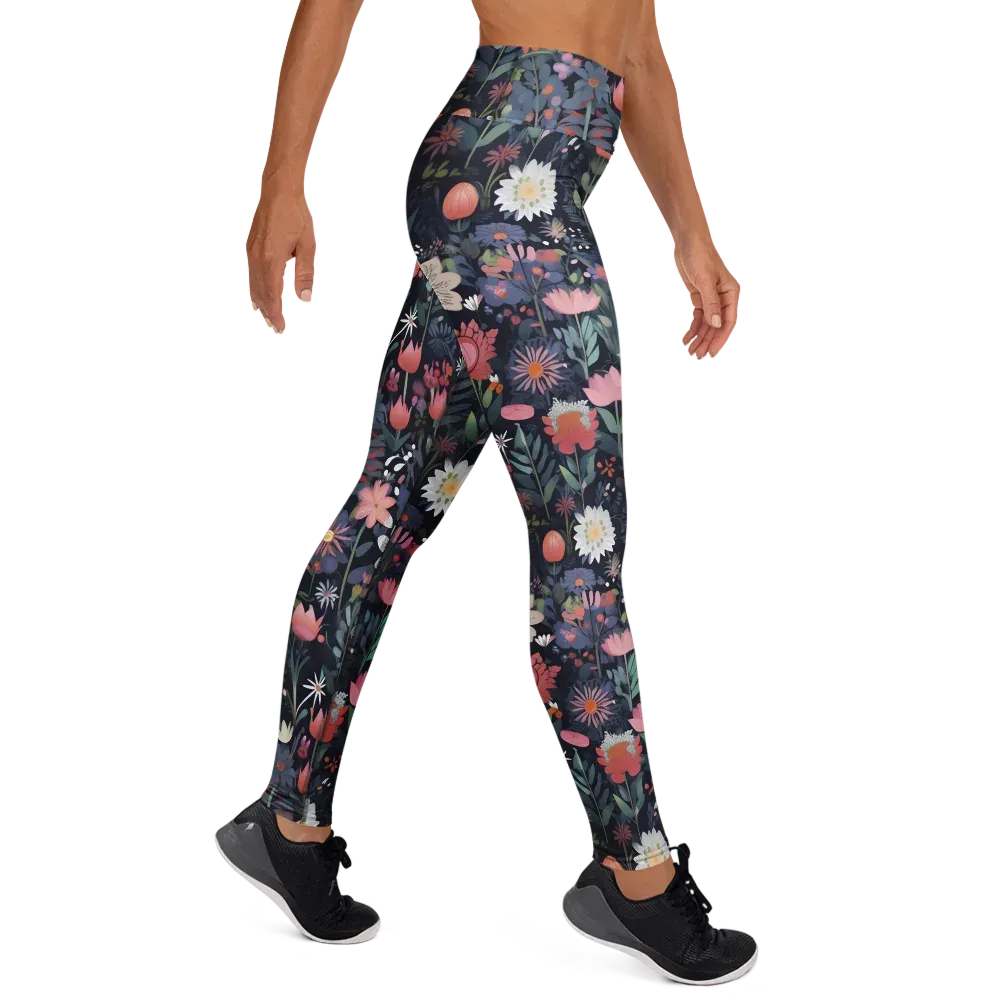 Twilight Bloom on Yoga Leggings — Right