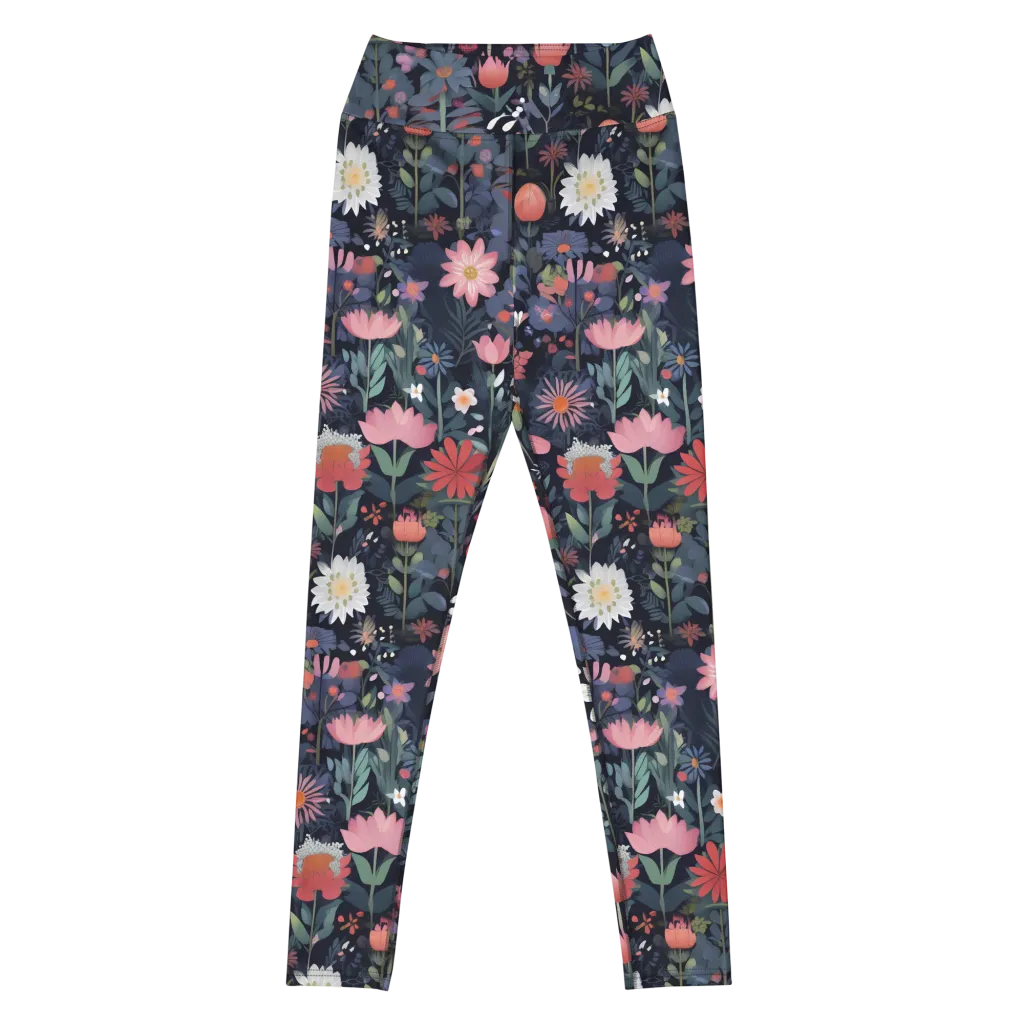 Twilight Bloom on Yoga Leggings — Front