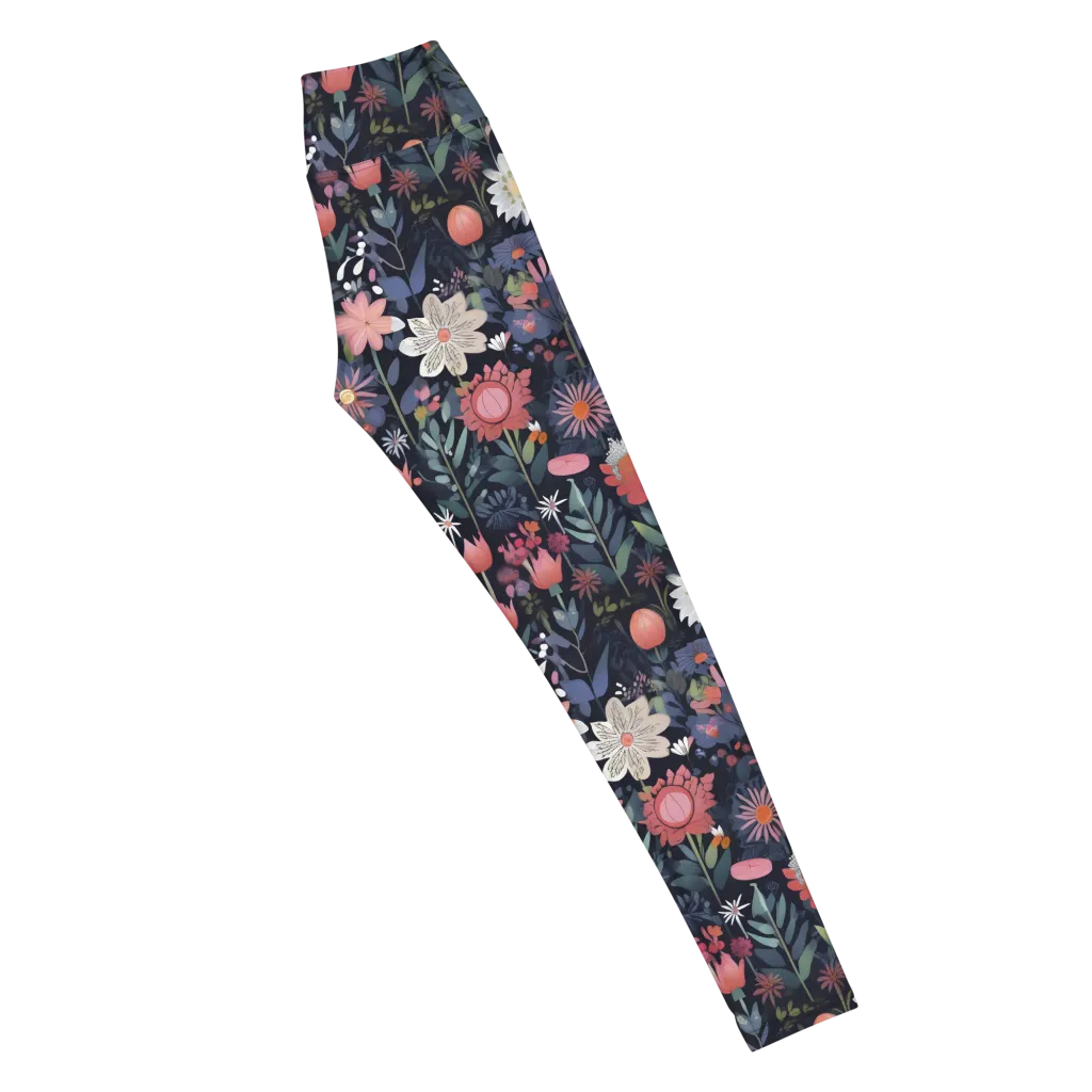 Twilight Bloom on Yoga Leggings — Right