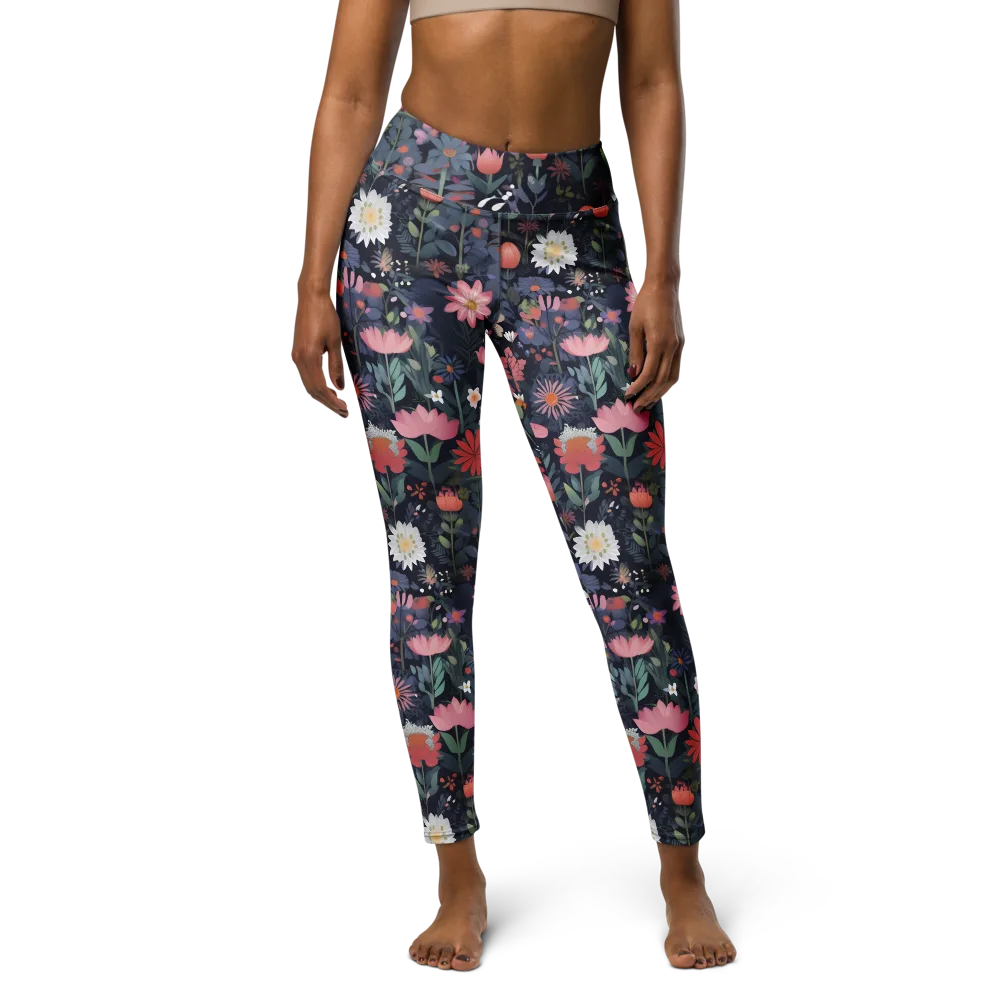 Twilight Bloom on Yoga Leggings — Front