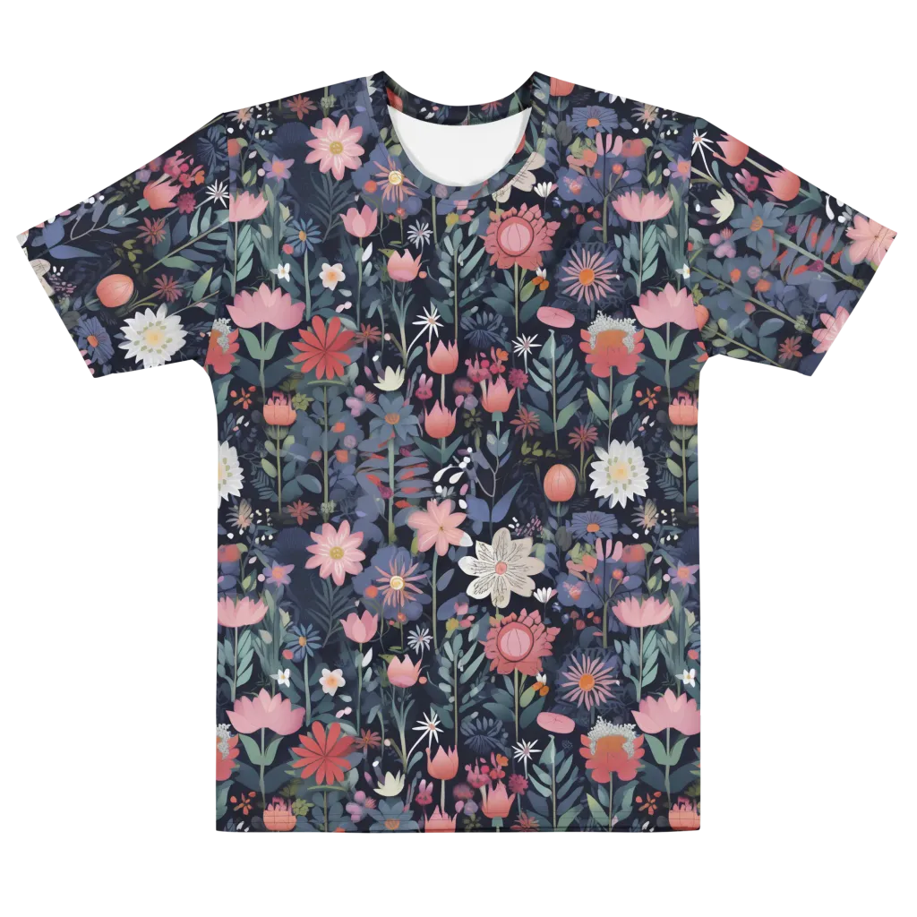 Twilight Bloom on Men's Cotton Crew Neck T-Shirt — Front