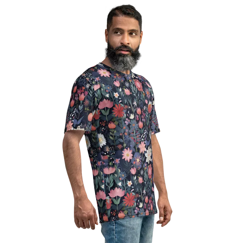 Twilight Bloom on Men's Crew Neck T-Shirt — Right