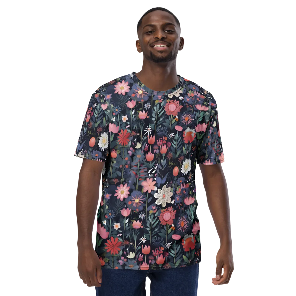 Twilight Bloom on Men's Crew Neck T-Shirt — Front