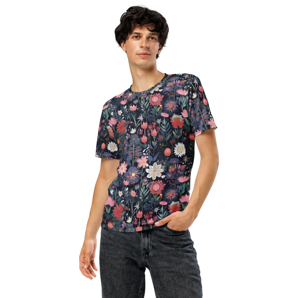 Twilight Bloom on Men's Crew Neck T-Shirt — Front