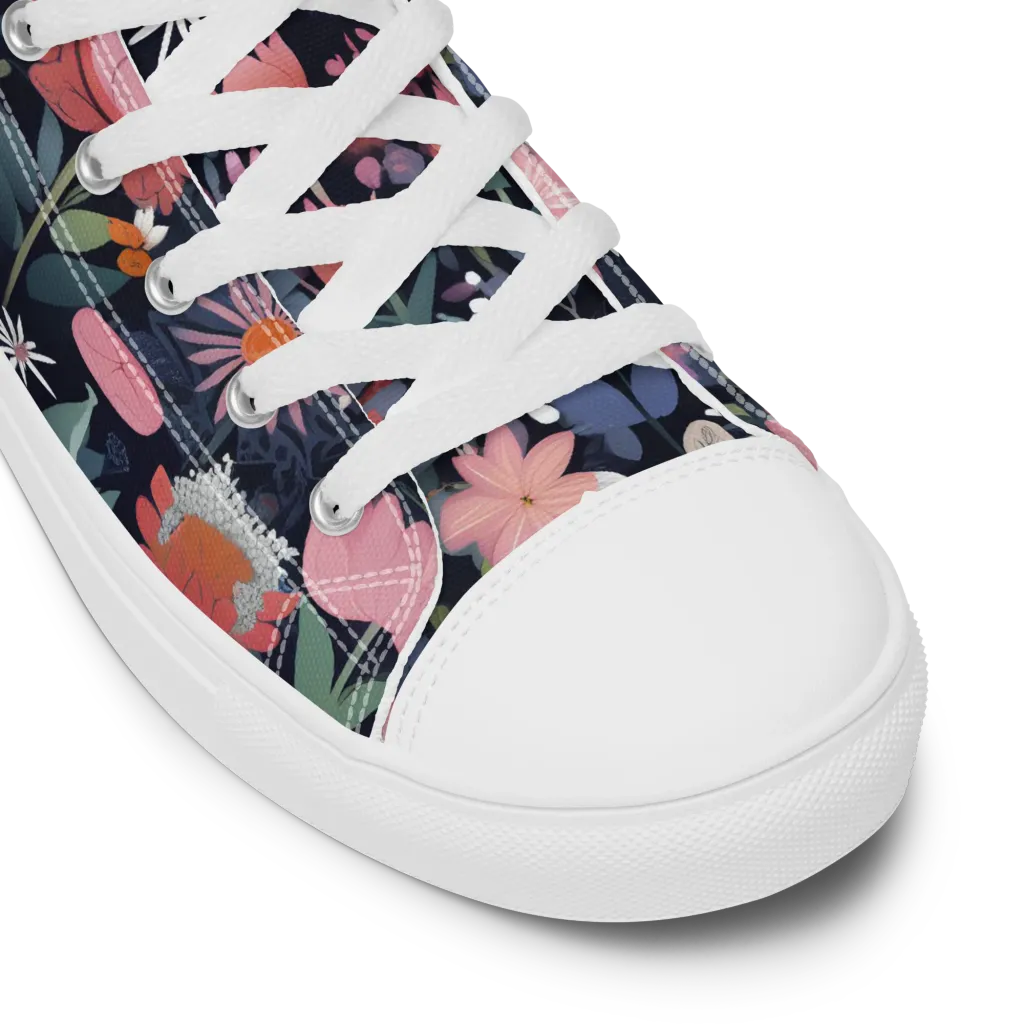 Twilight Bloom on Men's High Top Canvas Shoes — Product details